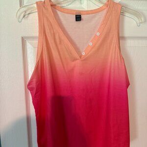 Large pretty orange tank top in Large